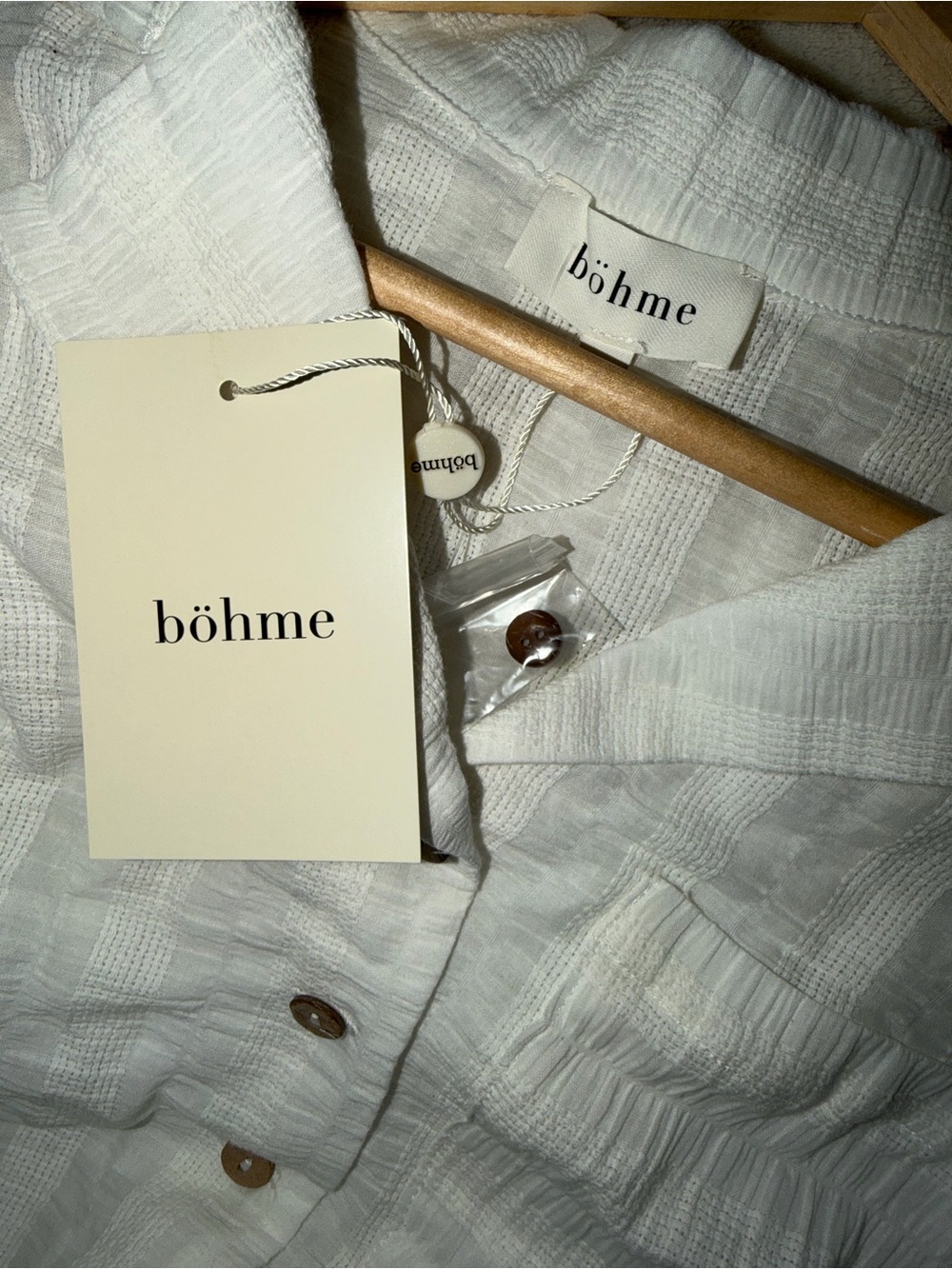 Textured Cropped Bohme Button Down - Picture 4 of 4